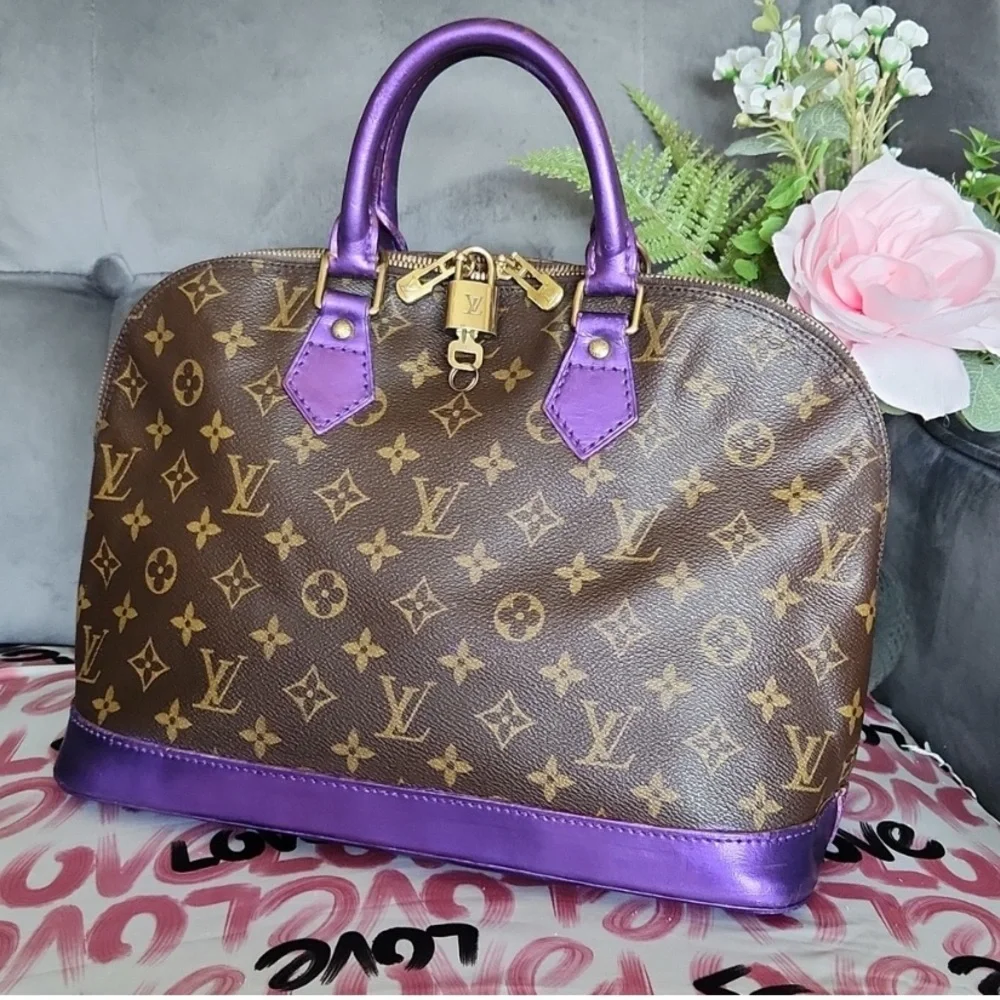 AUTHENTIC Louis Vuitton Custom Painted Alma Monogram - Picture 1 of 13